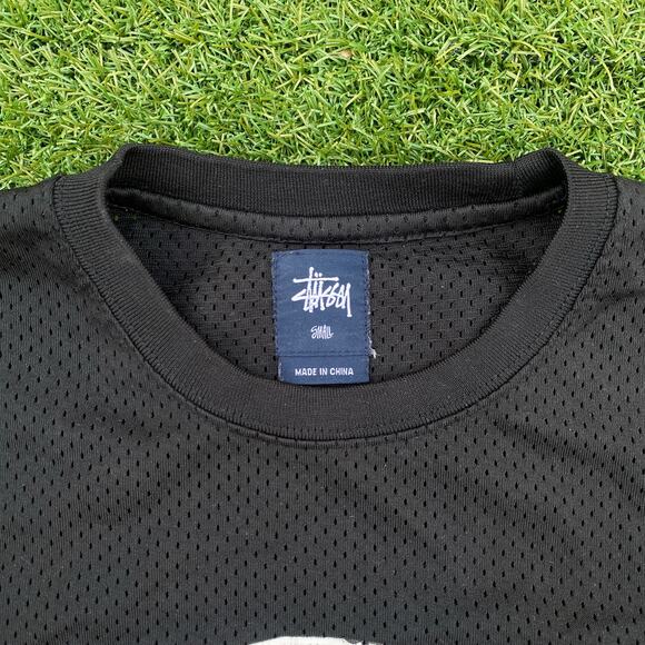 Stussy Logo Black Mesh Jersey Small - Picture 2 of 5